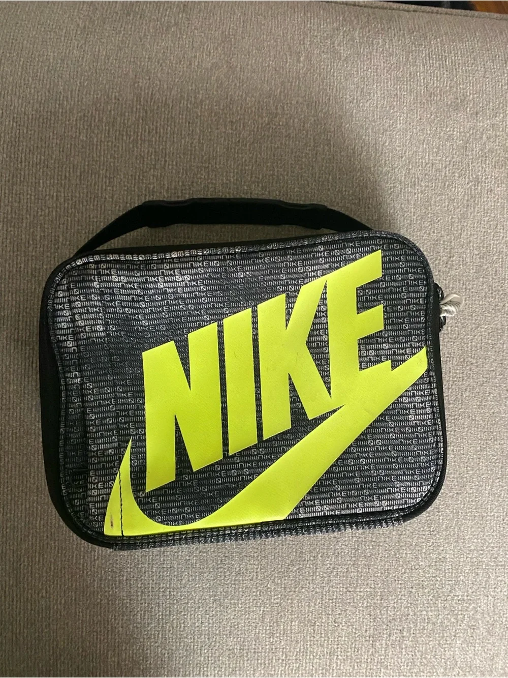Nike Black Lunch Bag with Neon Yellow Logo